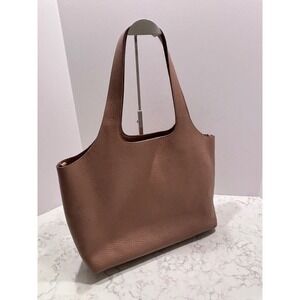 Cuyana System Tote 13 Inch Italian Pebbled Leather Bag Rose Taupe Made in Turkey